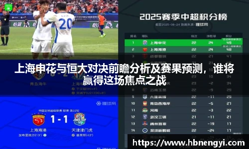 上海申花与恒大对决前瞻分析及赛果预测，谁将赢得这场焦点之战